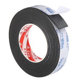 PATIKIL 5m/16.4ft Sealing Foam Tape 25mm Wide 2mm Thickness One Side Weather Strip Door Furniture Seal Strip Window Pipe Insulation Black