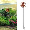 Sun Windmill Iron Weather Resistant Decorative Flower Wind Spinner with