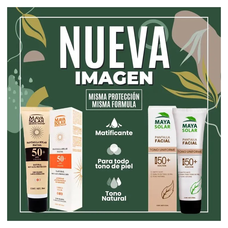 Protector Solar Mineral Fps50+ Piel Grasa. Maya Solar 50ml.