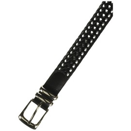Perry Ellis Mens Portfolio Braided With Genuine Leather (Sizes 30-54 Inches) Belt, Black, 54 US