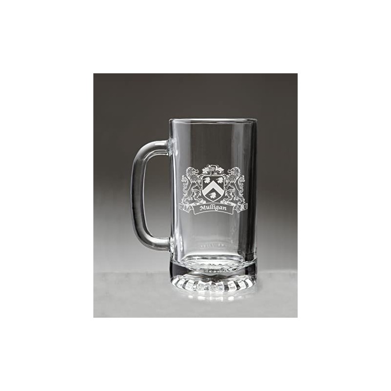 Mulligan Irish Coat of Arms Beer Mug with Lions