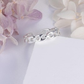 YKYLHSYXR Chain Link Rings, Gold Plated Dainty Trendy Cuban Link Ring, Minimalist Figaro Link Ring, Personality Anchor Link Ring, Open Adjustable Size with Jewelry Box for Women Men Girls Boys., Brass, not know