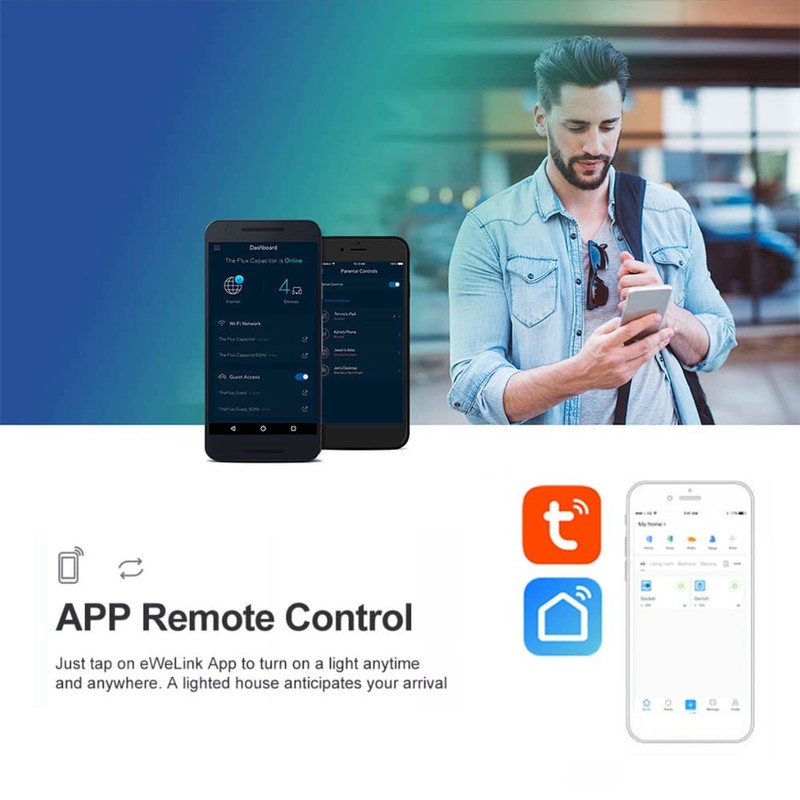 CosyCaya 1CH RF Intelligent Switch 7-32V AC DC WiFi Tuya