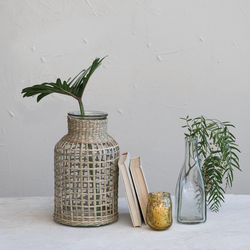 Creative Co-Op Organically Shaped Glass, Clear Vase