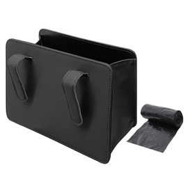 MEMOFYND 1 x Car Bin with 1 x Rubbish Bag, Car Storage Box, Leak-proof Rubbish Bin, Portable Foldable Bin (Black)