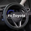 GIANT PANDA PU Leather Steering Wheel Cover, Compatible with Toyota