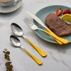 Onlycooker 20-Piece Yellow Silverware Set 18/0 Stainless Steel Flatware Yellow