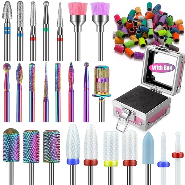Depvko 25 Pieces Nail Cutter Attachment Set with Pink Holder