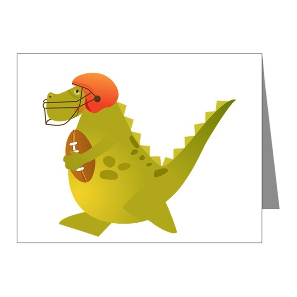 Truly Teague Note Card Football Playing Dinosaur
