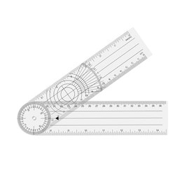 Medical Protractor, PVC Goniometer, Physiotherapy, 360° Transparent Protractor, Physiotherapy, Plastic Goniometer, 36 cm, Spinal Ruler, Angle Ruler for Physiotherapy, Sports Therapy