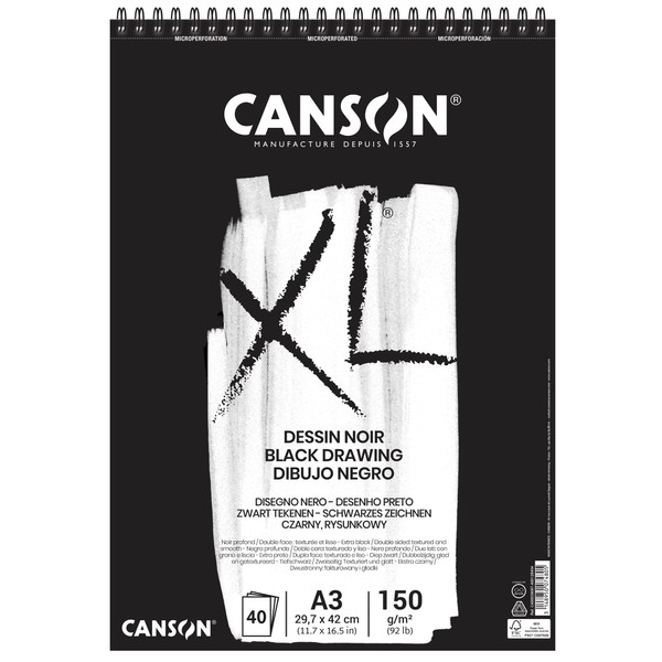 CANSON XL Black A3 Spiral Bound