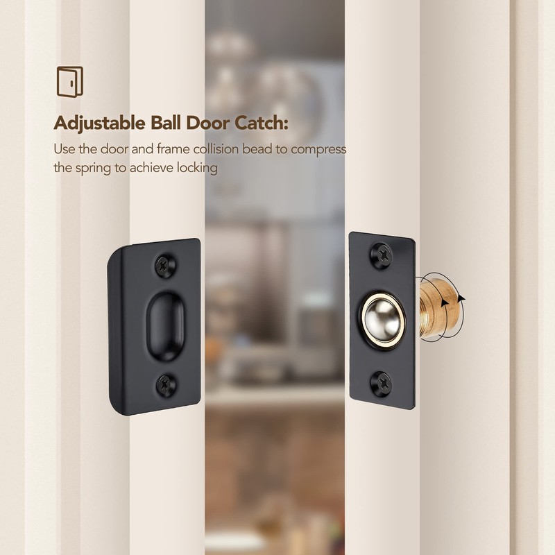 Ravinte 6 Pack Adjustable Door Ball Catch, Gold Closet Door