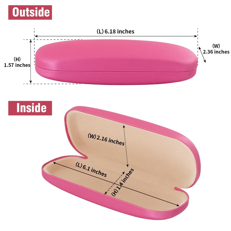 Marvolia Glasses Case Hard Shell - PU Leather Eyeglass Case