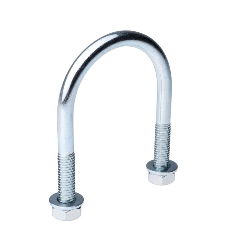 M8 U-bracket with nuts and washers, U-shape threaded bracket for
