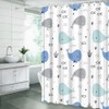 VPUPCN Cartoon Whale Shower Curtain Cute Ocean Animal Blue Gray