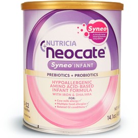 Neocate Syneo Infant - Hypoallergenic, Dairy-free, Amino Acid-Based Baby Formula with Prebiotic Fiber, Probiotics & DHA/ARA - Food Allergy-Friendly Formula - 14.1 oz (Pack of 1)