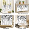 GCIREC Black and White Shower Window Curtain, Watercolor Eucalyptus Leaves