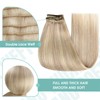 YoungSee #18/613 Clip-In Real-Hair Extensions, Blonde, Light Blonde with Strawberry