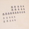30 PCS Almond Glitter Press on Nails Gray Cat Eyes
