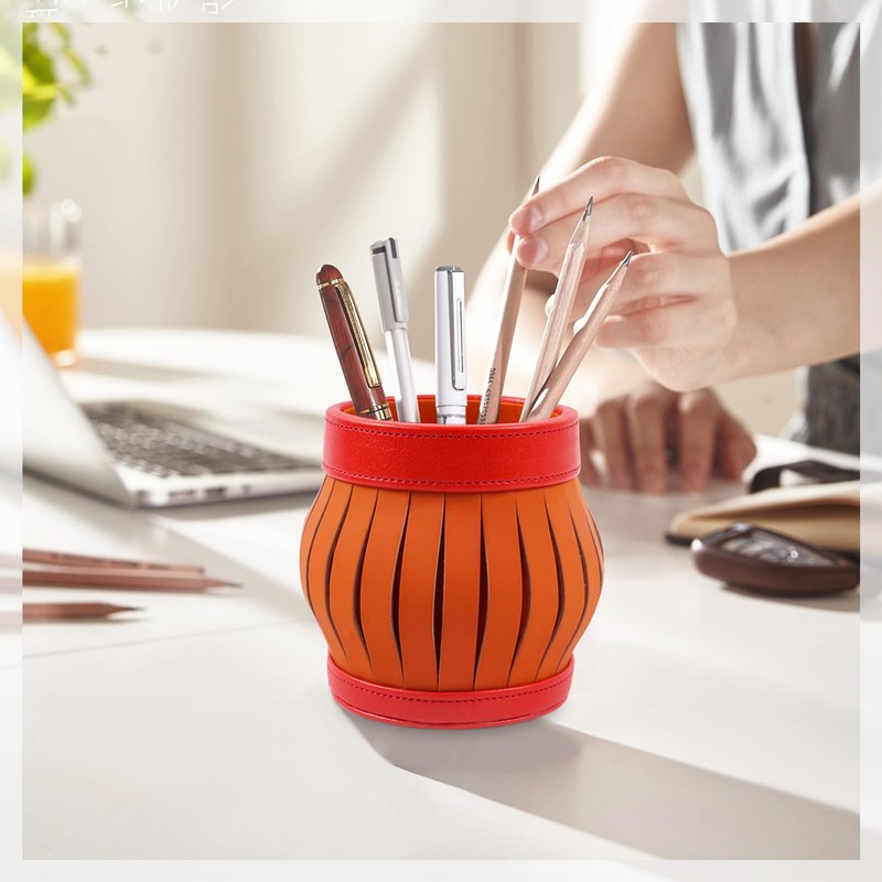 Nwvuop Makeup Brush Holder PU Leather Cosmetic Storage Organiser, Make