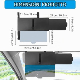 Estensore Parasole Auto, Aletta Parasole Universale con Protezione dai Raggi UV,Antiriflesso Parasole Extender per Tutte le Auto Furgoni e Camion