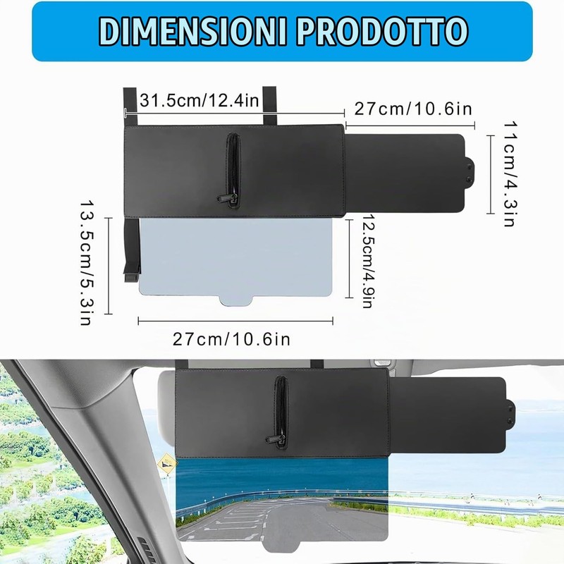 Estensore Parasole Auto, Aletta Parasole Universale con Protezione dai Raggi