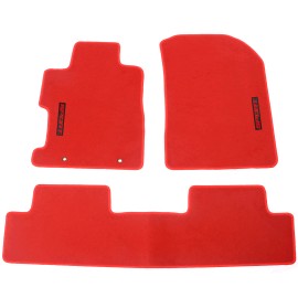 Unbranded Fit For 06-11 Honda Civic Red Nylon Floor Mat Carpets Front Rear w/ Red Sport