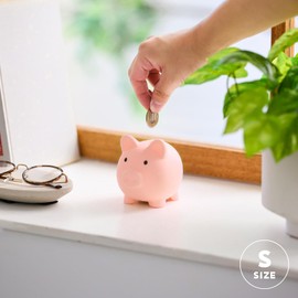 Piggy Bank, Cute, Unbreakable [Cute Pig Money Box for Interior Decoration] Miscellaneous Goods 500 Yen Coins Money Bank (Gold) (Skin, S)