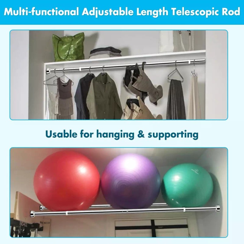 Nicecho 28" ~ 35" long Adjust Closet Rod Metal heavy