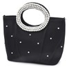 Plex Women's 2-Way Pearl Handle Beaded Party Bag, Black