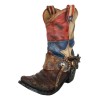 Rustic Western Star Texas Patriot Flag Cowboy Boot With Spur