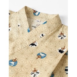 SHELISTEN 100-150 Jinbei Boys and Children, Yukata, Kimono, Summer Festival, Fireworks Display, Cute, Children's Day, Top and Bottom Set, Shirochihua, 140