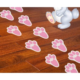 60Pcs Removable Easter Bunny Paw Prints, Easter Party Decorations, Rabbit Paw Print Floor Decal Clings