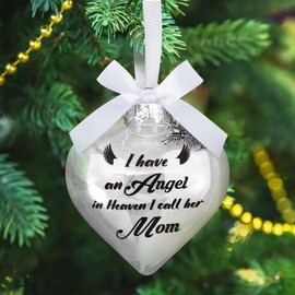 HOWAF Mum Memorial Christmas Bauble, Christmas Memorial Baubles - I Have an Angel in Heaven, Christmas Baubles Christmas Tree Baubles Memorial Christmas Ornaments Gifts for Christmas Tree Decorations