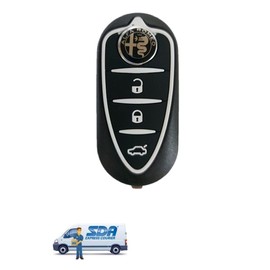 Generico Key Shell for Alfa Romeo Mito Giulietta Remote Control, 3 Buttons, Black with Black Logo