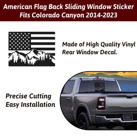 Zhizhong Rear Middle Window Decal Fits for 2014-2024 Chevy Colorado GMC Canyon, Snow Mountain Scene Back Sliding Window Vinyl Sticker