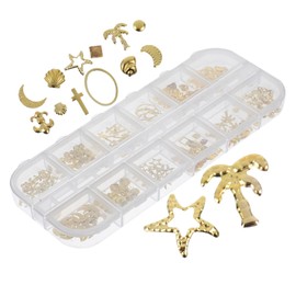 TOVINANNA 12-Piece Set of Shiny Decorative Alloy Nail Charms for Manicure DIY Approximately 300pcs Nail Art Supplies for Women for Decoration