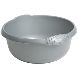 36cm Round Kitchen Washing Up Bowl Basin Mixing | Plastic Bowl (Silver/Grey)