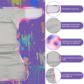 UNIPUP Female Dog Diapers Reusable No Tail Hole Period Panties Washable 3 Pack Diapers Female for Docked-Tail Frenchie French Bulldog Boston Terrier Without Tail U-WWD03M