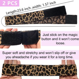 Banda de fusión de encaje para pelucas, bandas elásticas para peluca para bordes, 2 bandas elásticas para encaje frontal, hebilla mágica ajustable, borde envolvente para colocar los bordes, manteniendo la peluca agarre accesorios de peluca