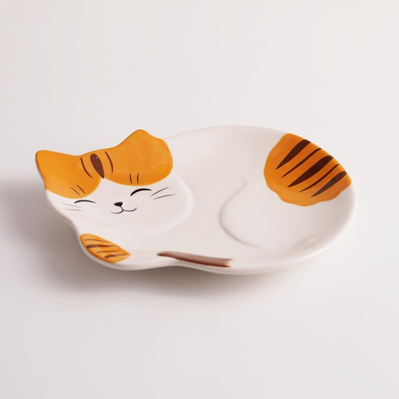 Cat Shaped Ceramic Plate – 6.8 x 5.1 inch Small