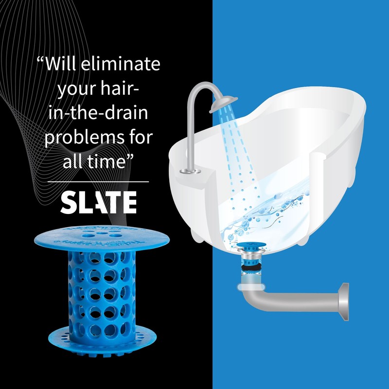 TubShroom Tub Drain Hair Catcher Strainer, Blue – Drain Protector