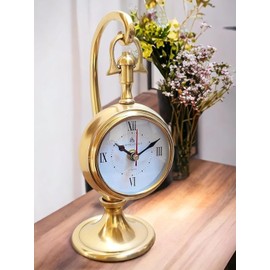 SPRIZE Metal Tabletop Clock Decorative Desk Clock Antique Home Decor Office Use