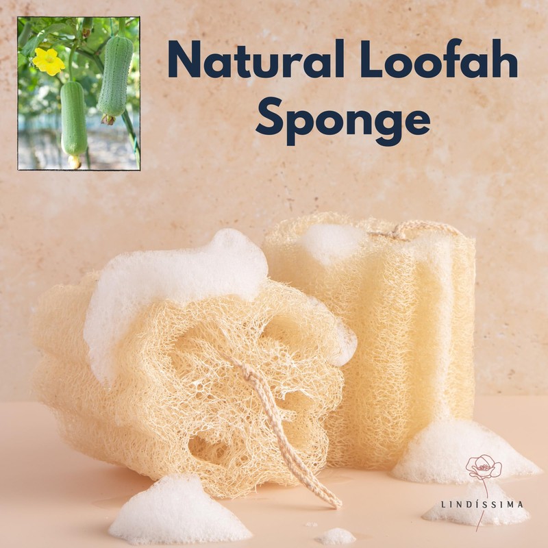 Natürlicher Luffa-Schwamm (2er-Pack) – Loofa-Peeling-Schwamm, ein Körperpeeling-Schrubber für Dusche und