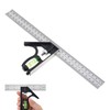 Smgda Combination Square, 12Inch/300mm Stainless Steel Combo Angle Ruler, Metric