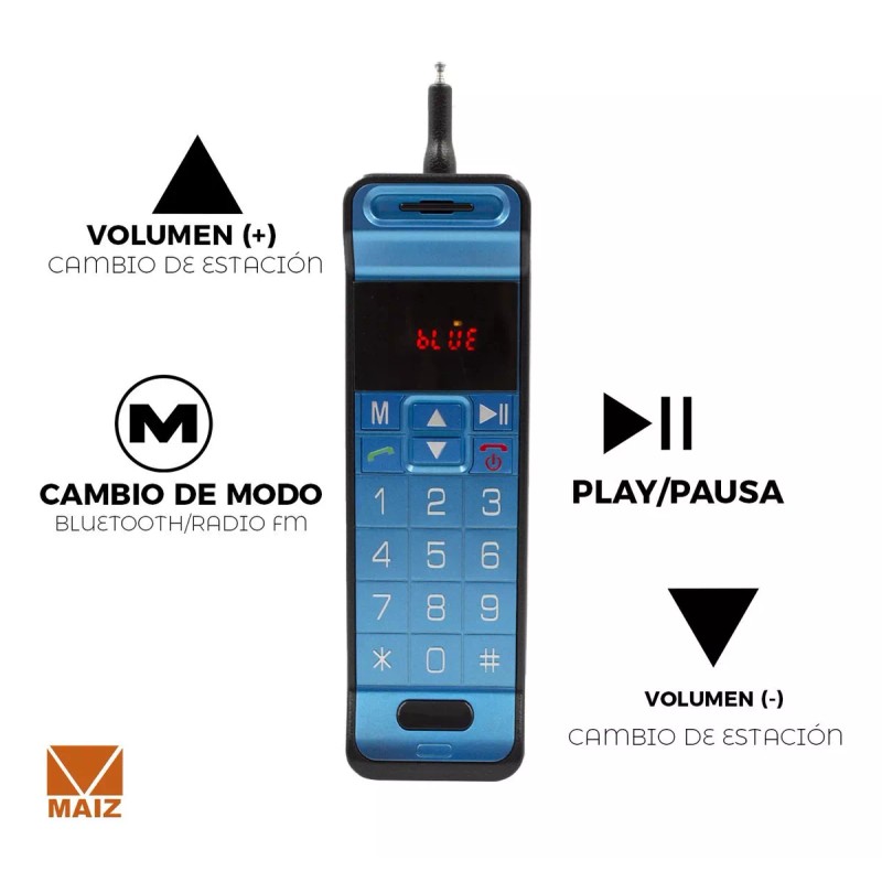Maíz 10pzs Bocina Bluetooth Recargable Usb Diseño Teléfono Radio