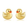 18K Gold Plated Duck Earrings Sterling Silver Cute Yellow Duck