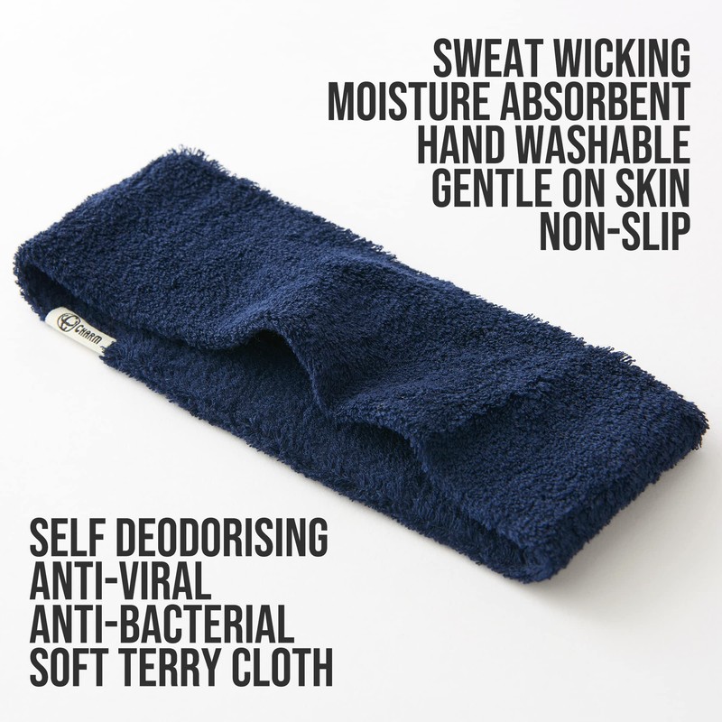 CHARM Mens Sports Headband 2-pack - Towel Bandana Sweat Wicking