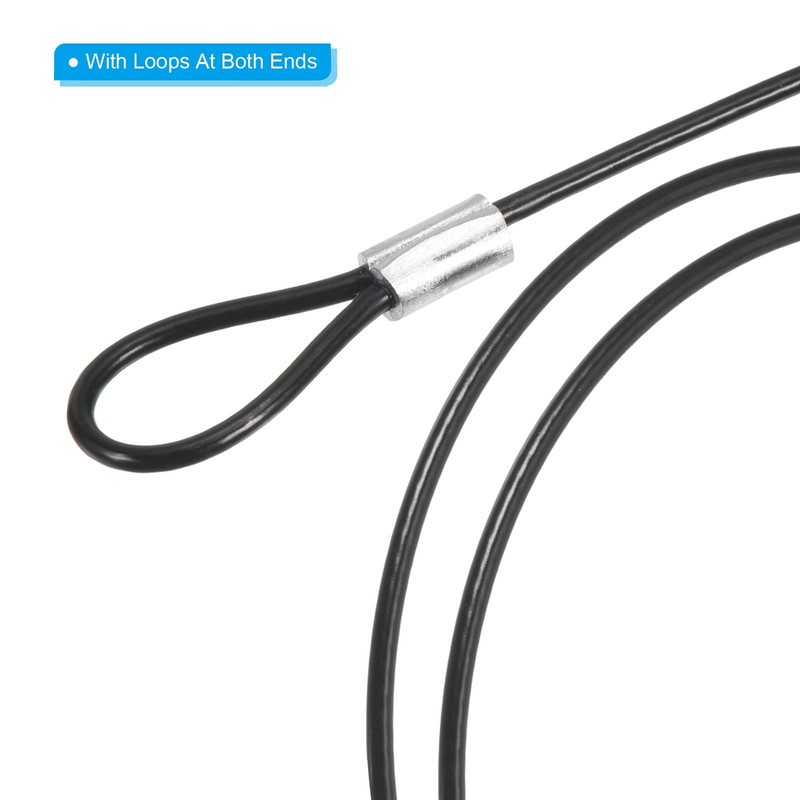 PATIKIL 8pcs 0.5M Safety Cable Lock Stainless Steel 2mm Diameter