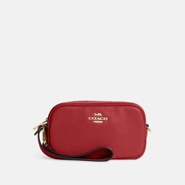 Coach C9932 Pebbled Leather Jamie Wristlet Clutch Small Handbag 1941 Red